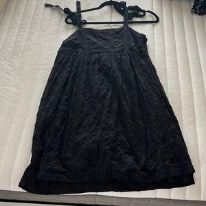 Fun patterned black tie strap dress! Never worn new with tags